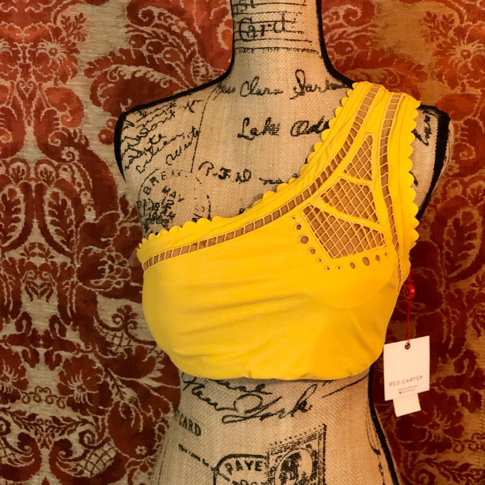 Red Carter Bikini Top “Star” in Yellow